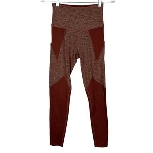 Beyond Yoga Womens Space Dye Panel Rust High Rise Workout Leggings Size Small